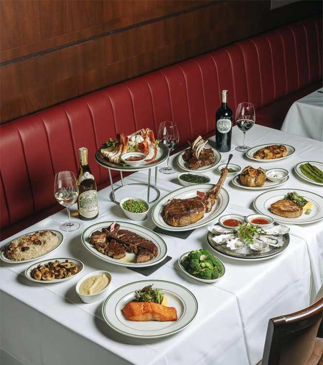 Table set with dinner service at Wolfgang's Steakhouse on Broadway